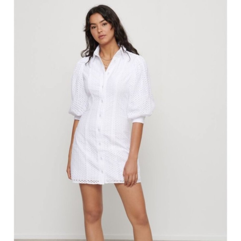 Dynamite Eyelet Dress, White Size Medium NWTS